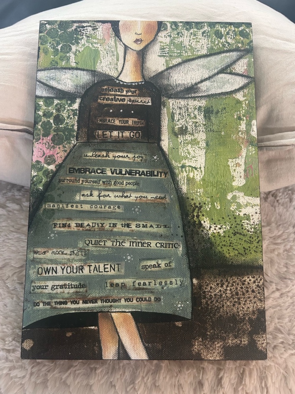 The Kelly Rae Roberts Mixed Media Inspirational Art Plaque 12x8 - Picture 2 of 7